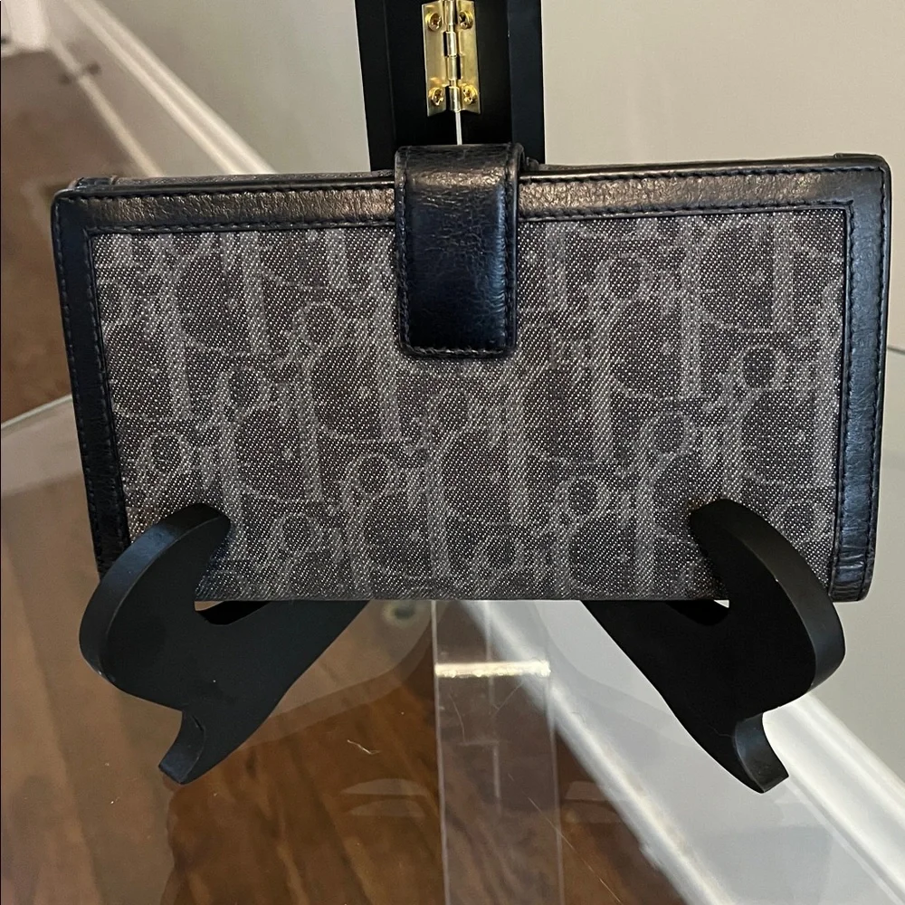 Vintage Christian Dior Canvas and Leather Long Wallet